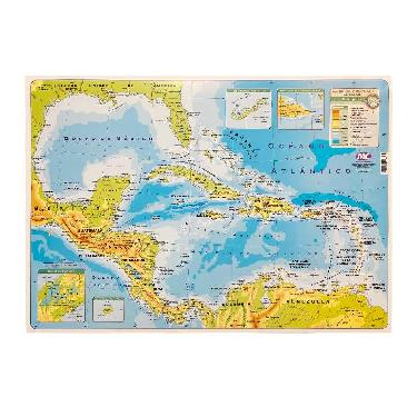 Mapa N°6 America Central Fisico Politico Mundo Cartografico